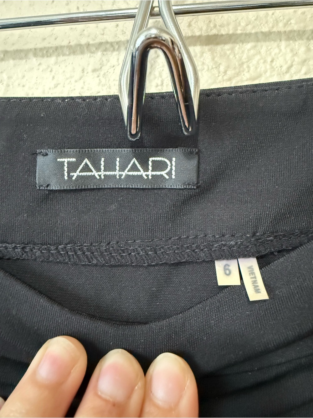 Tahari Black Flared Midi Skirt with Panel Hem - Picture 3 of 3